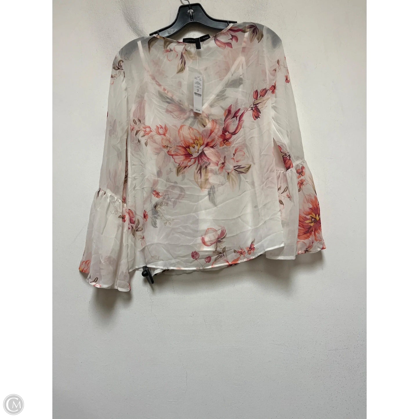 Top Long Sleeve By White House Black Market In Floral Print, Size: Xs