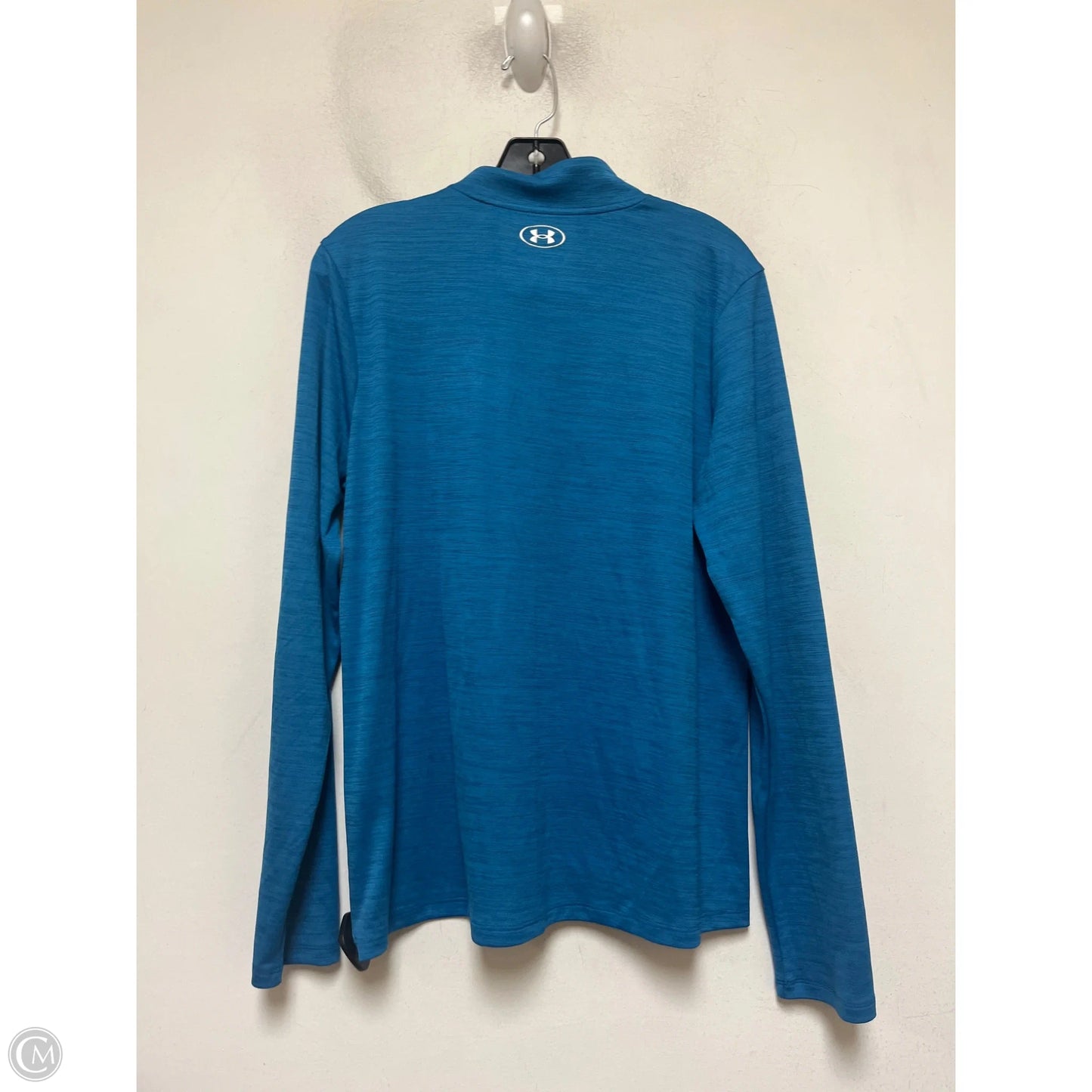 Athletic Top Long Sleeve Collar By Under Armour In Blue, Size: L