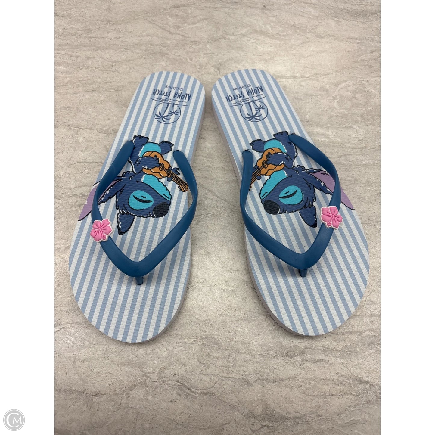 Sandals Flip Flops By Disney In Blue, Size: 9