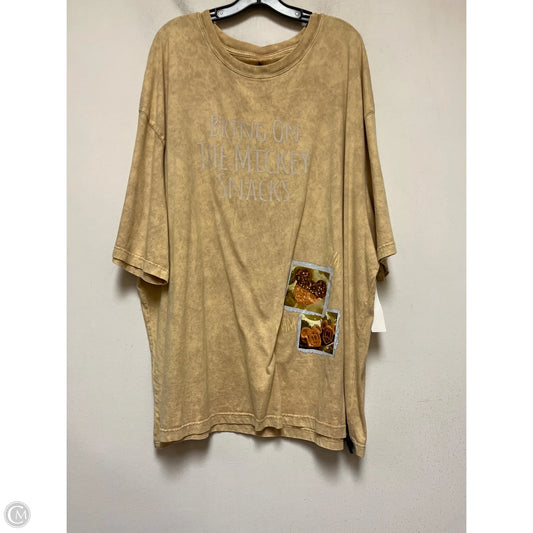 Top Short Sleeve By Disney In Brown & Yellow, Size: 3x