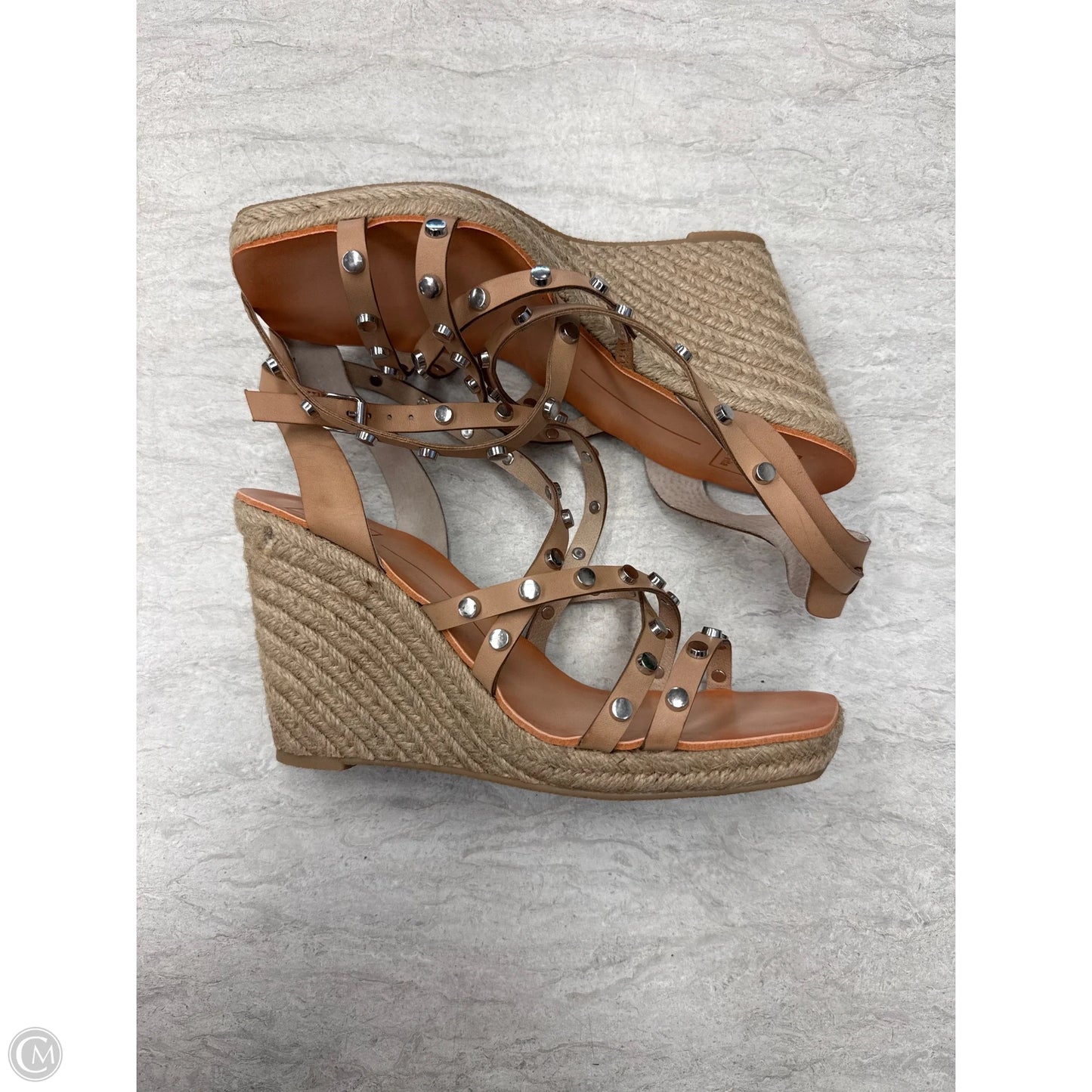 Sandals Heels Wedge By Dolce Vita In Silver & Tan, Size: 9