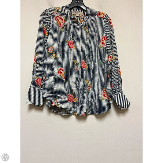 Top Long Sleeve By Loft In Striped Pattern, Size: Xs