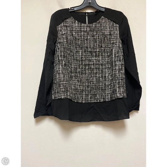 Top Long Sleeve By Ann Taylor In Black & Cream, Size: S