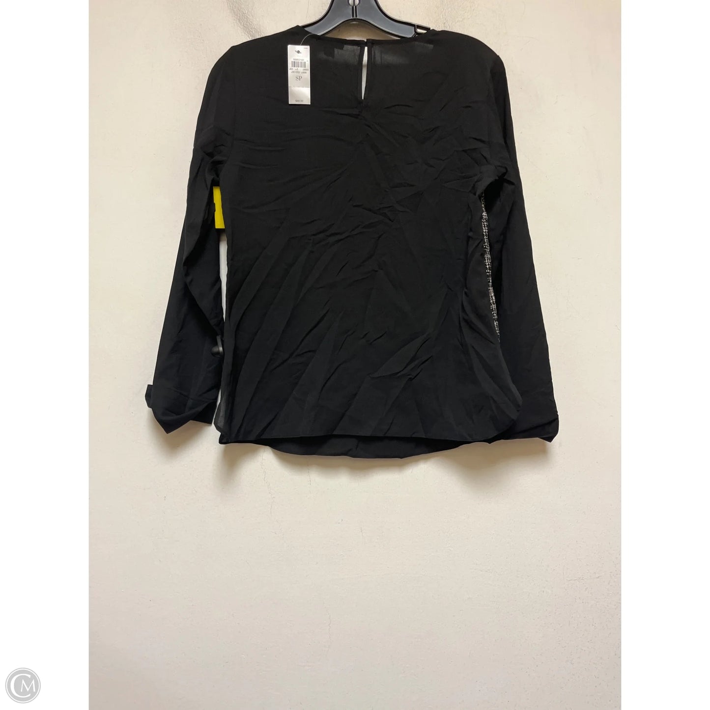 Top Long Sleeve By Ann Taylor In Black & Cream, Size: S