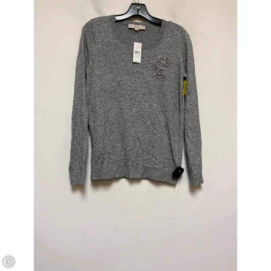 Top Long Sleeve By Loft In Grey & Silver, Size: Xs