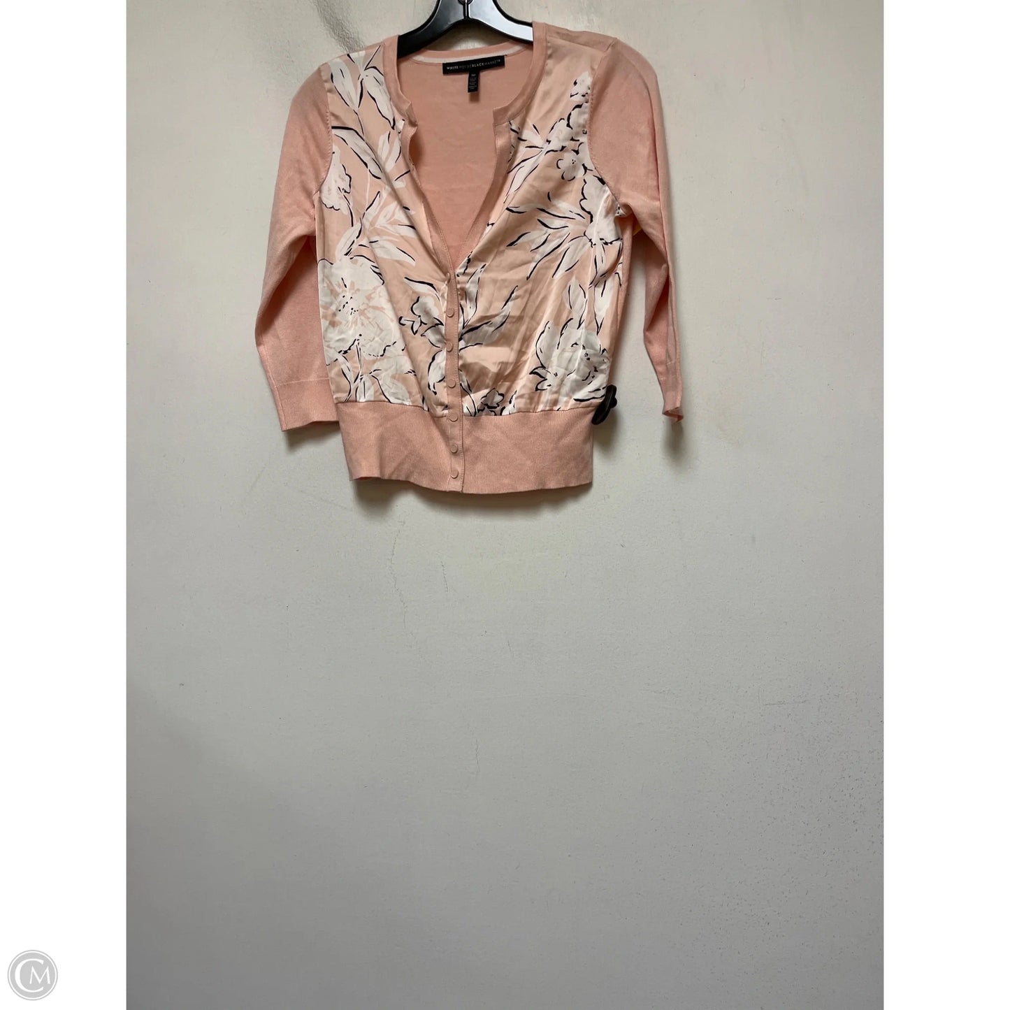 Cardigan By White House Black Market In Pink & White, Size: S