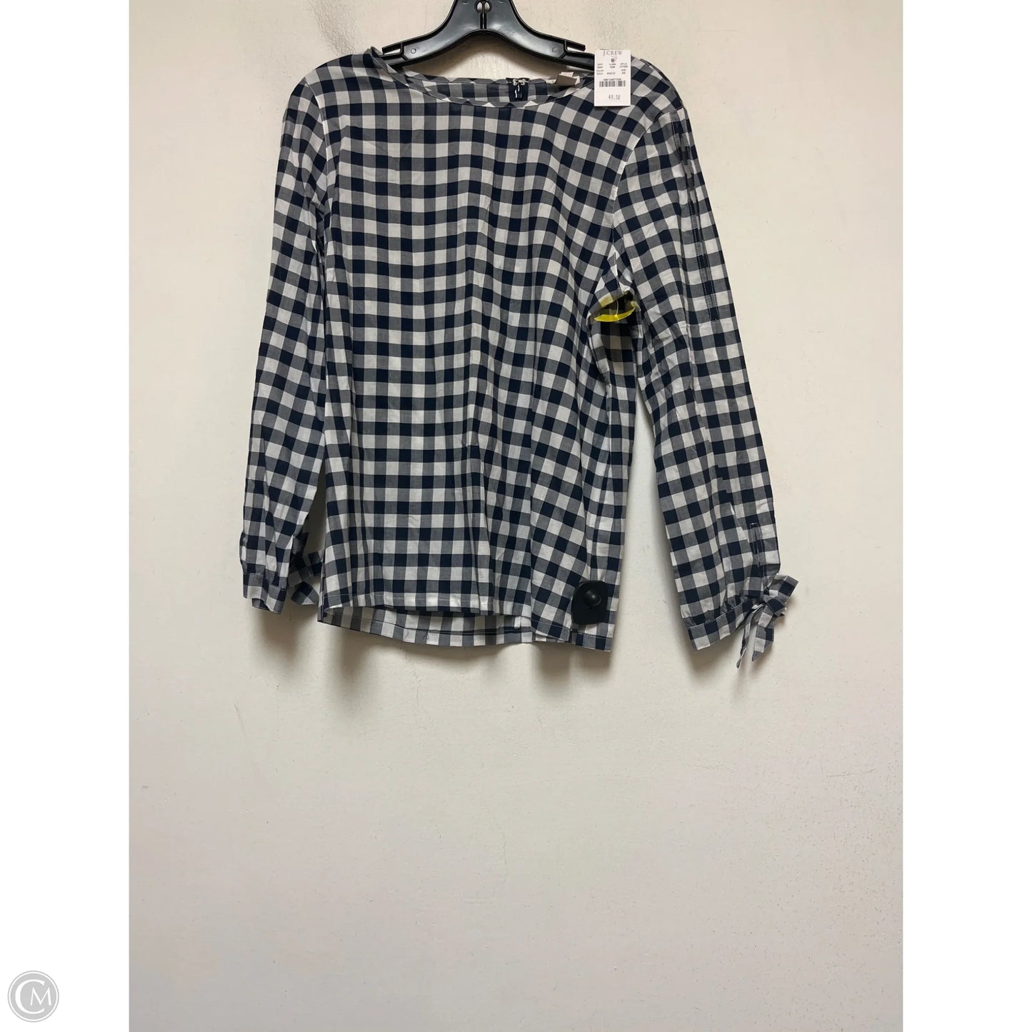 Top Long Sleeve By J. Crew In Checkered Pattern, Size: Xs