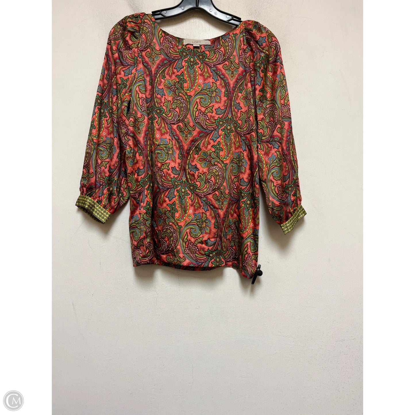 Top Long Sleeve By Loft In Paisley Print, Size: Xs