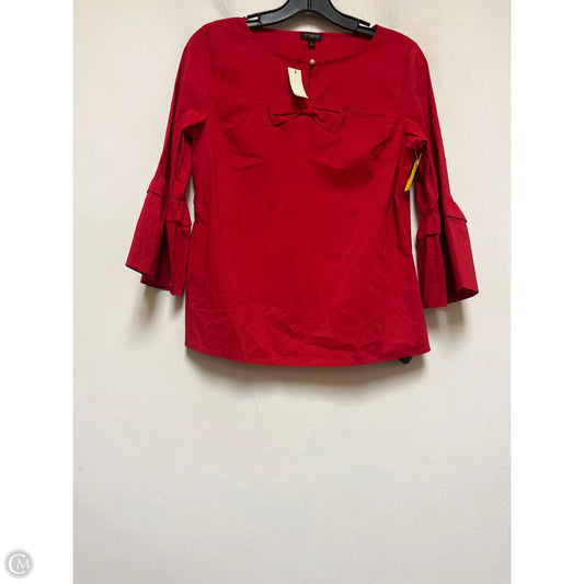 Top Long Sleeve By Talbots In Red, Size: S
