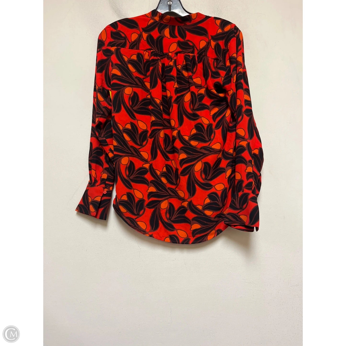 Top Long Sleeve By Ann Taylor In Black & Orange, Size: Xs