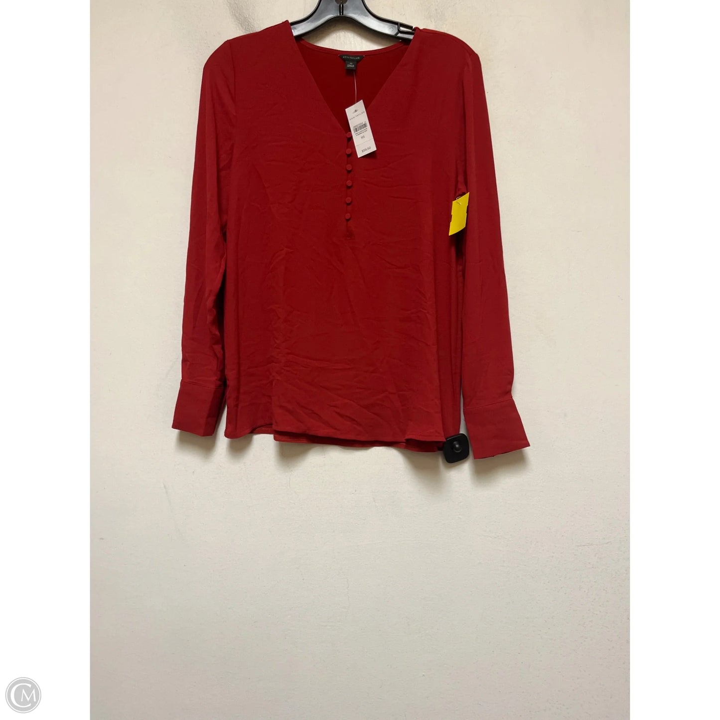 Top Long Sleeve By Ann Taylor In Red, Size: Xs