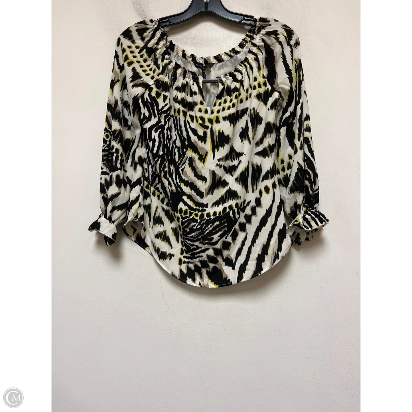 Top Long Sleeve By White House Black Market In Animal Print, Size: Xs
