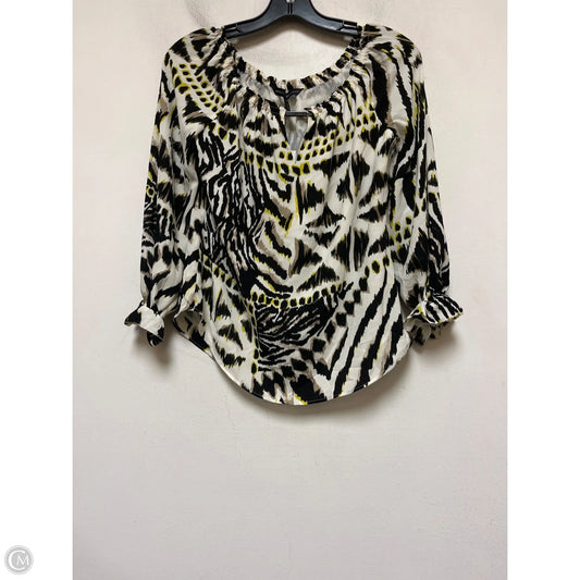 Top Long Sleeve By White House Black Market In Animal Print, Size: Xs