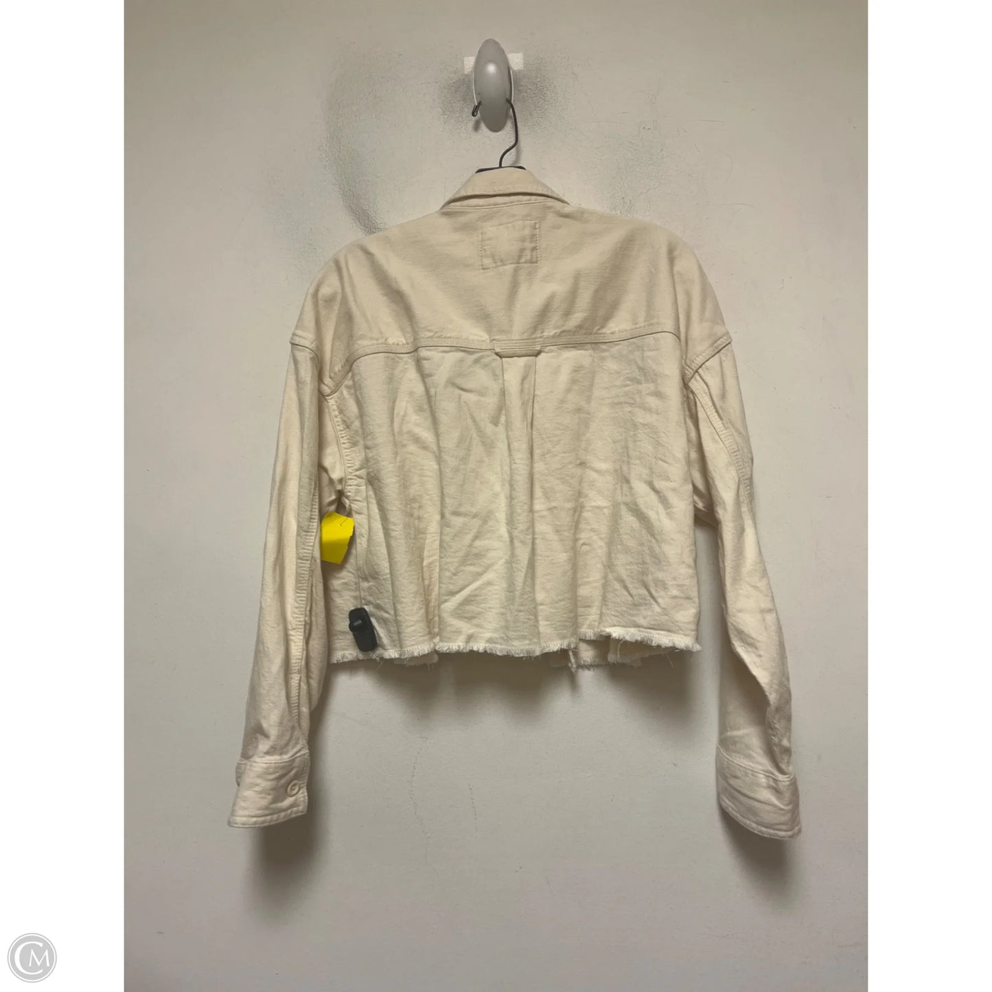 Jacket Denim By American Eagle In Cream Denim, Size: Xs