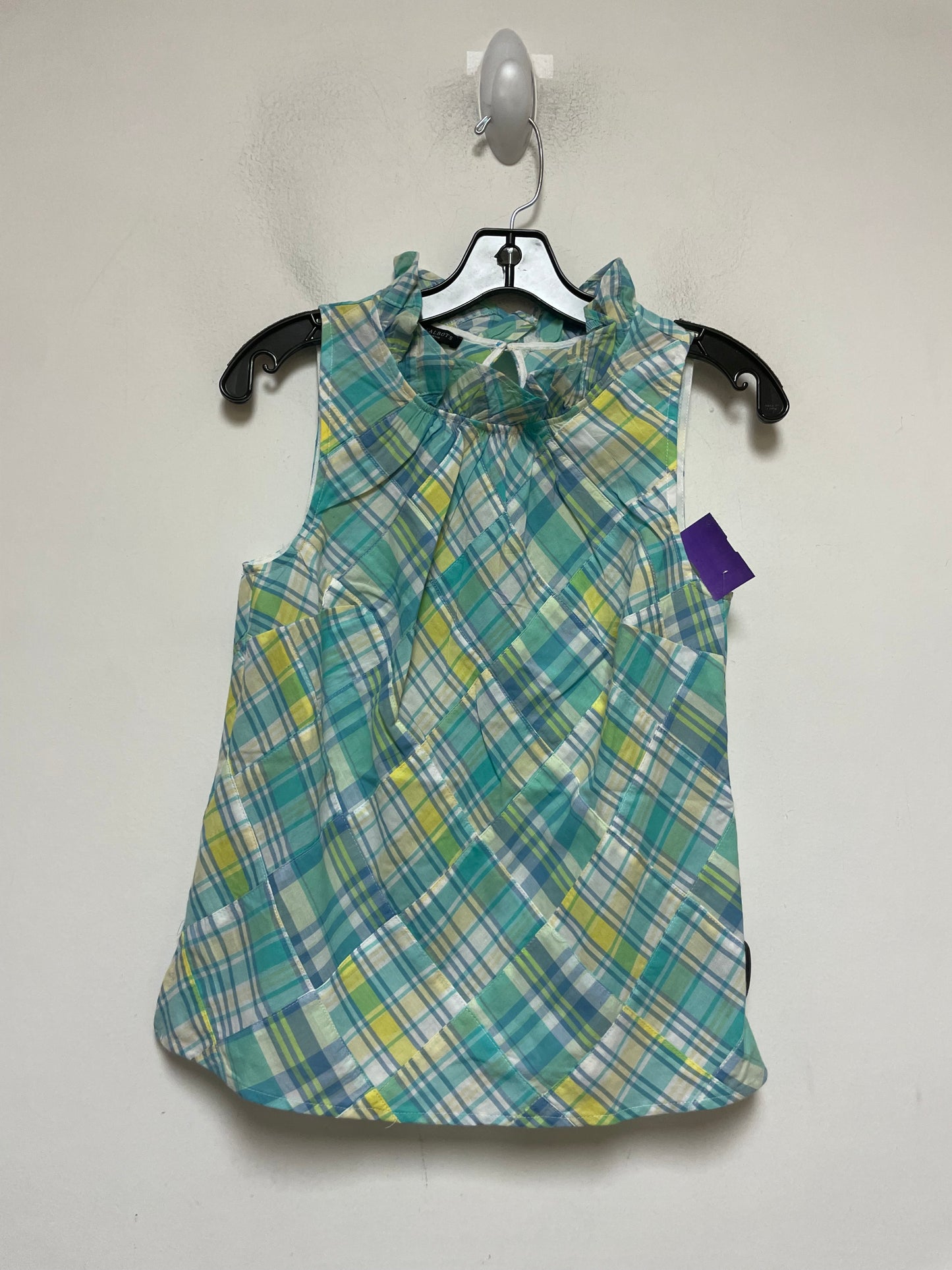 Plaid Pattern Top Sleeveless Talbots, Size Petite   S