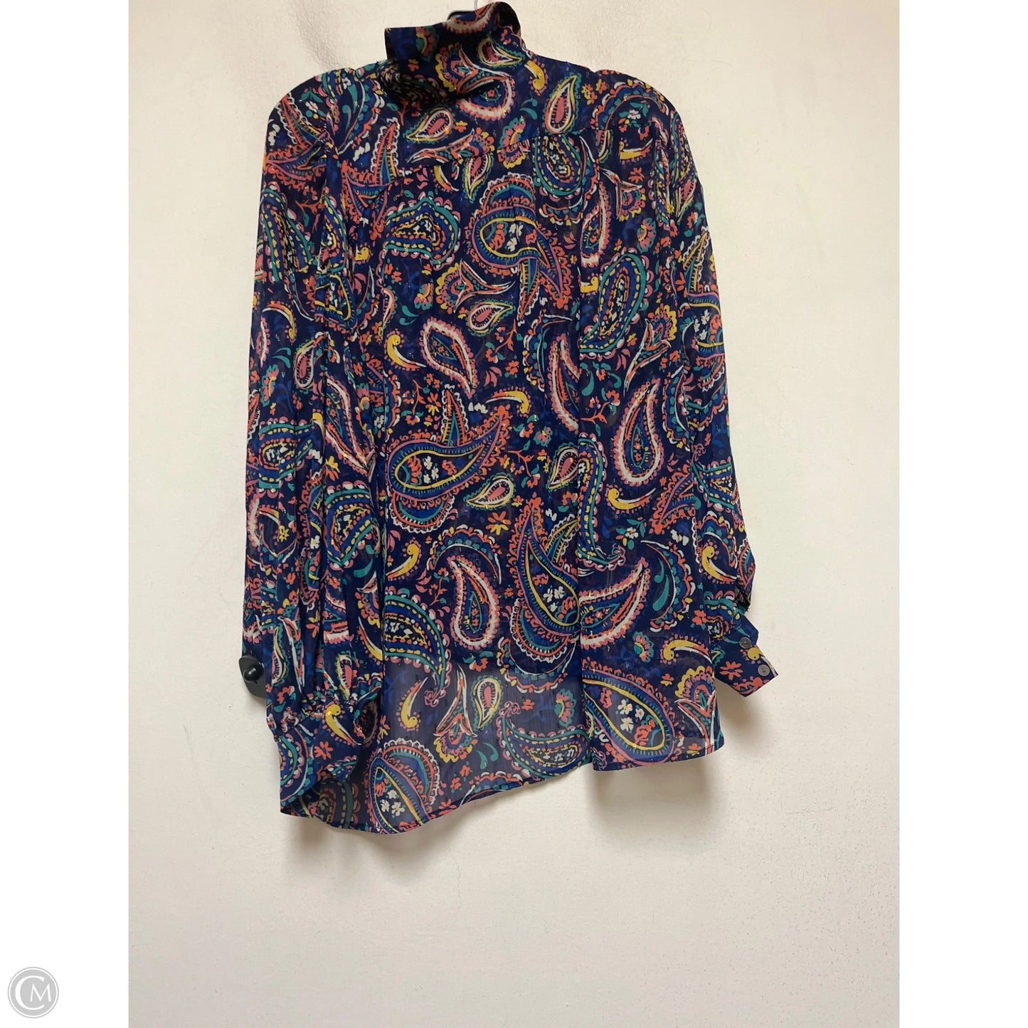 Top Long Sleeve By Molly Bracken In Paisley Print, Size: Xs