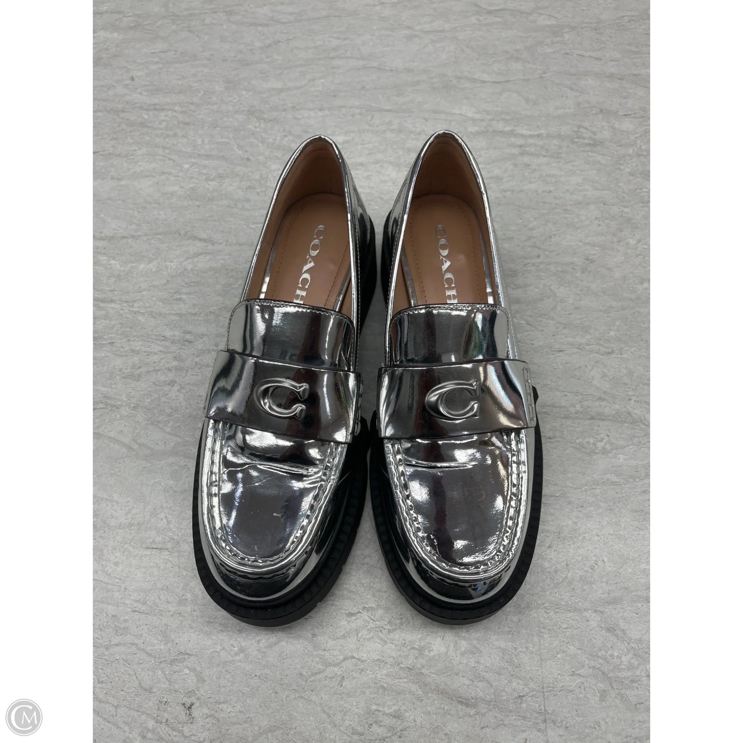 Shoes Designer By Coach In Silver, Size: 7