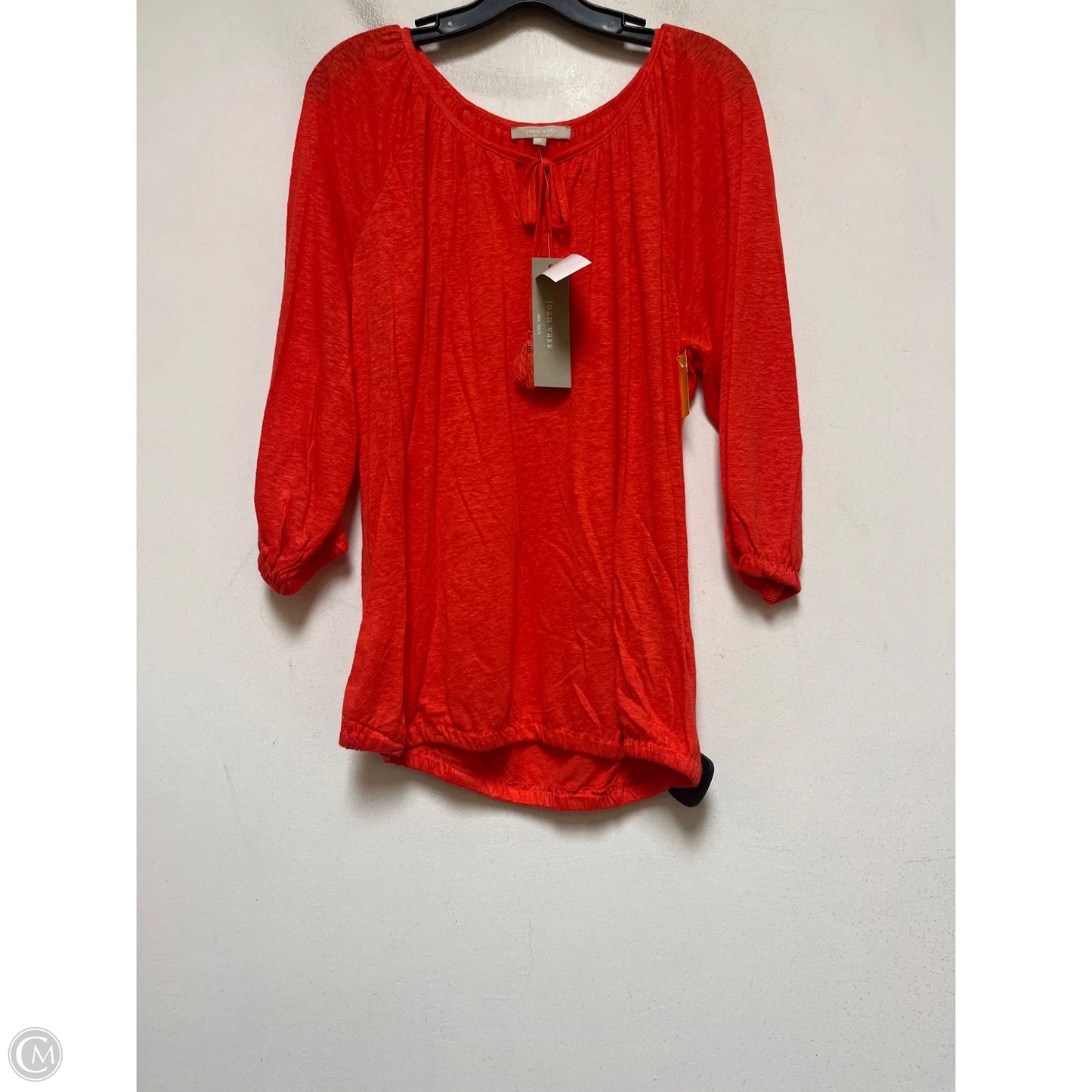 Top Long Sleeve By Joan Vass In Orange, Size: S