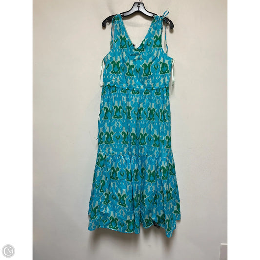Dress Casual Midi By Talbots In Blue & Green, Size: Xl