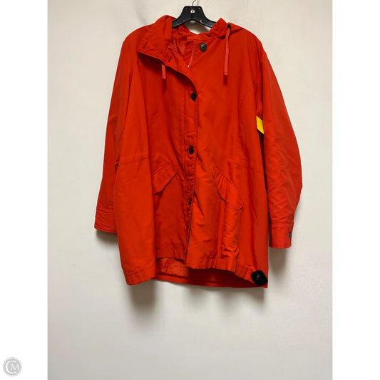 Jacket Windbreaker By Lands End In Orange, Size: 2x
