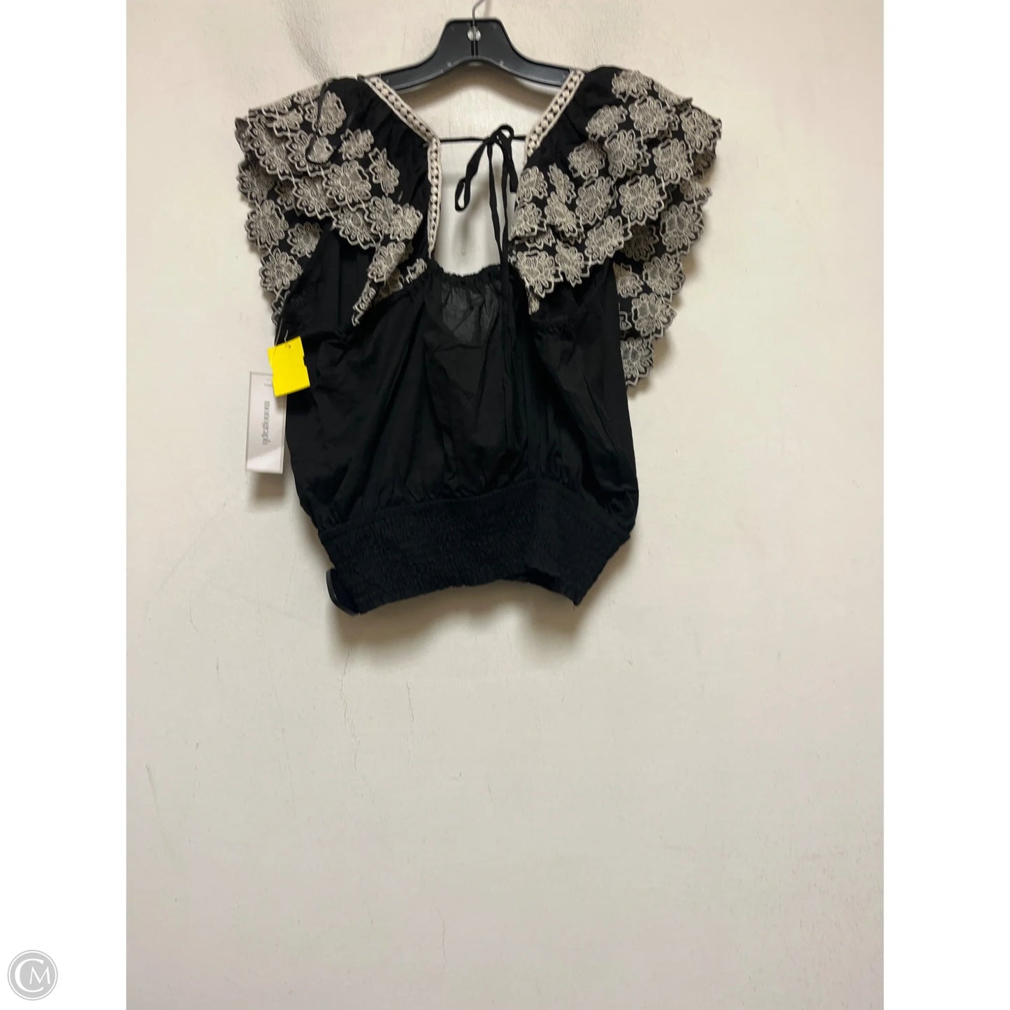 Top Short Sleeve By Clothes Mentor In Black & Cream, Size: M