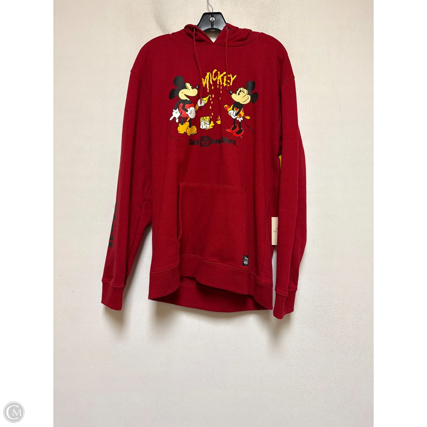 Sweatshirt Hoodie By Disney In Red, Size: L