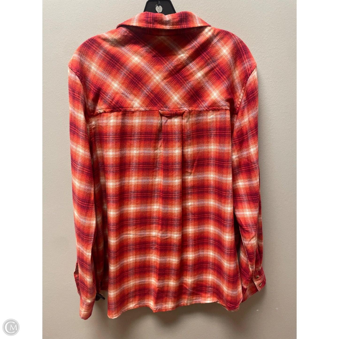 Top Long Sleeve By Arizona In Plaid Pattern, Size: Xl