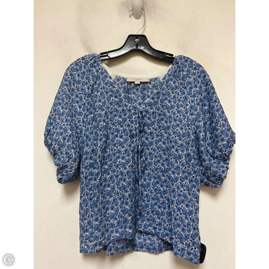 Top Short Sleeve By Loft In Blue, Size: Xs