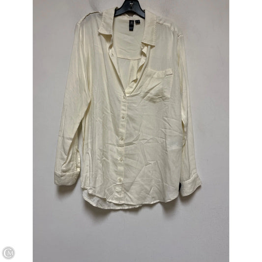 Top Long Sleeve By Volcom In Cream, Size: M