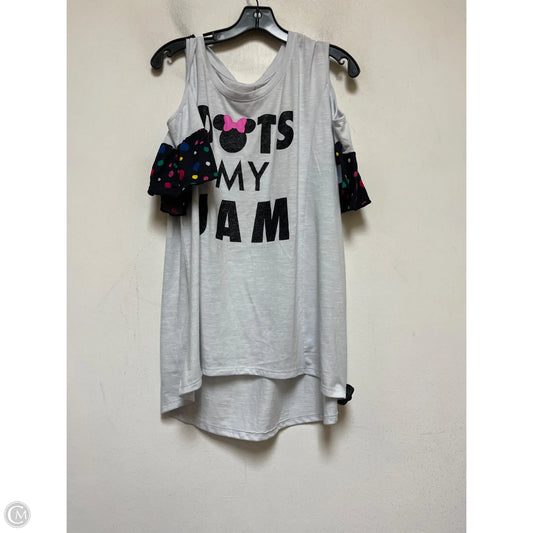 Top Short Sleeve By Disney In Grey & Pink, Size: 2x