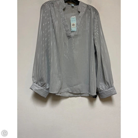 Top Long Sleeve By Blue Sol In Silver, Size: Xl