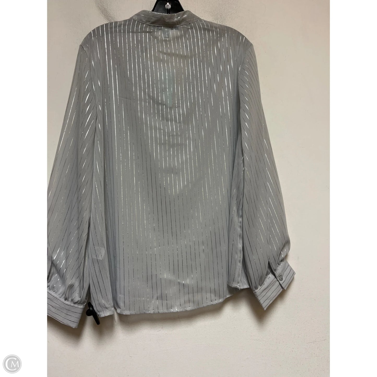Top Long Sleeve By Blue Sol In Silver, Size: Xl