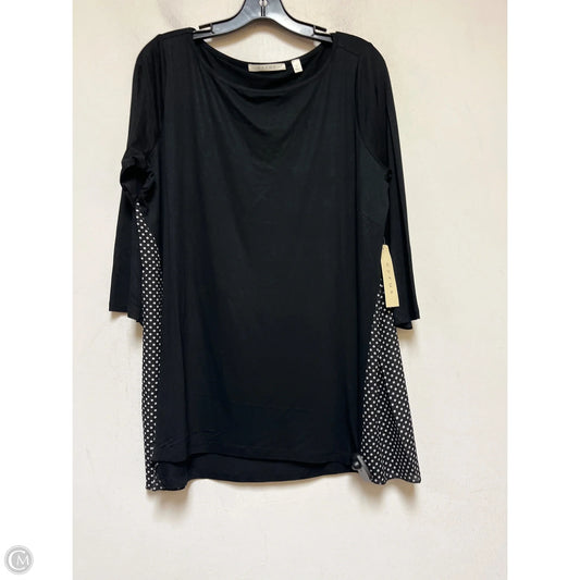 Top Long Sleeve By Cyrus In Black & White, Size: L