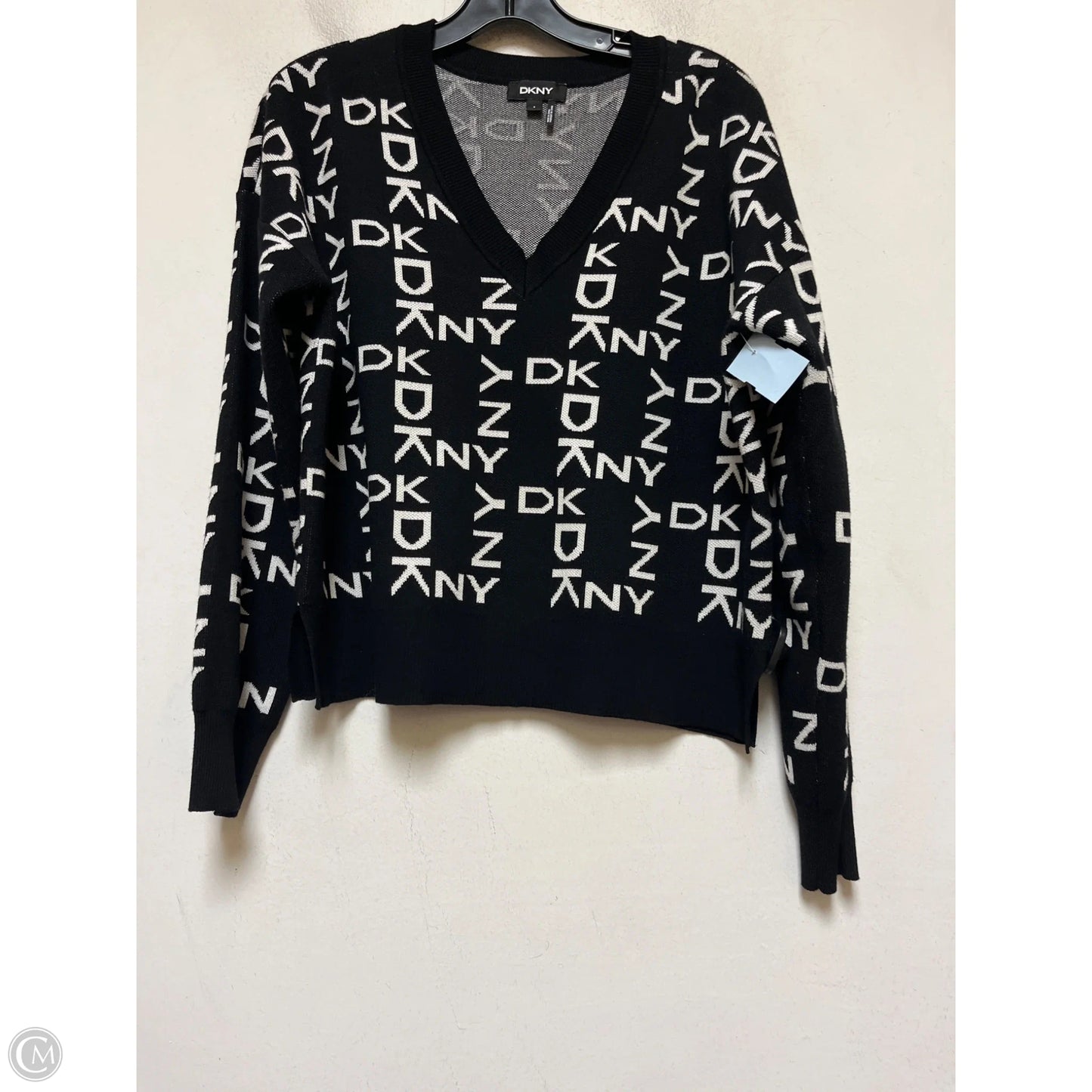 Sweater By Dkny In Black & White, Size: S
