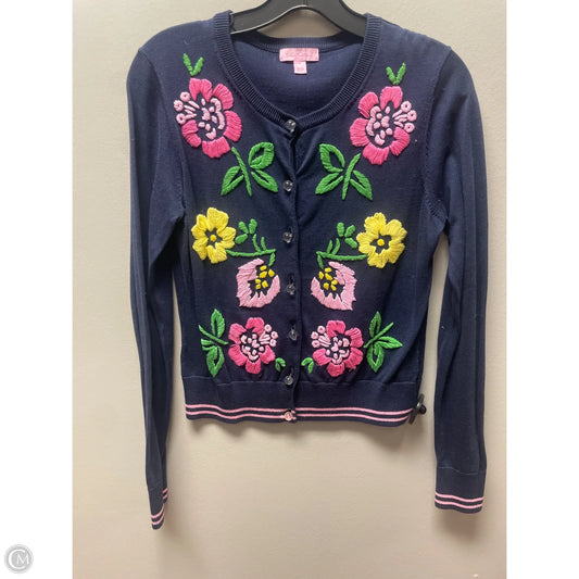 Sweater Cardigan Designer By Lilly Pulitzer In Blue & Pink, Size: S
