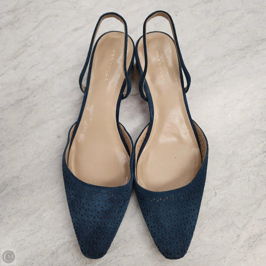 Shoes Heels Block By Ann Taylor In Navy, Size: 6.5