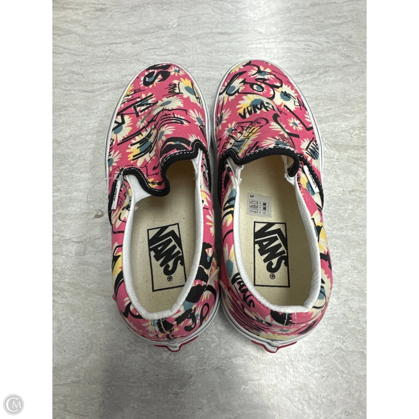 Shoes Flats By Vans In Black & Pink, Size: 6