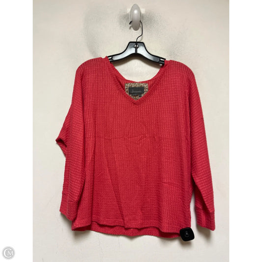 Top Long Sleeve By Anthropologie In Coral, Size: S