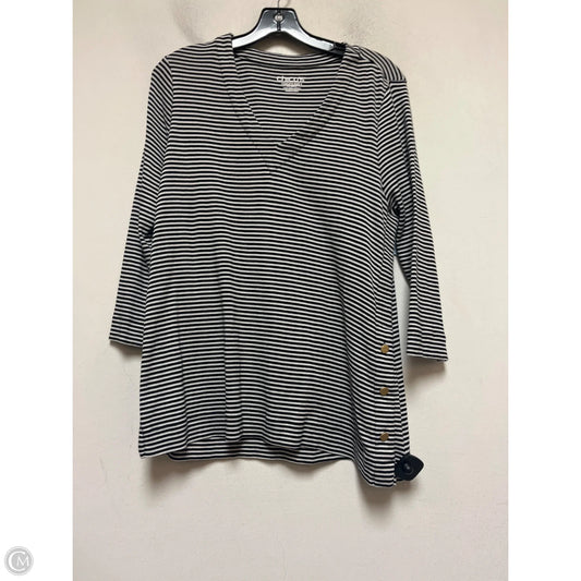 Top Long Sleeve By Chicos In Striped Pattern, Size: M