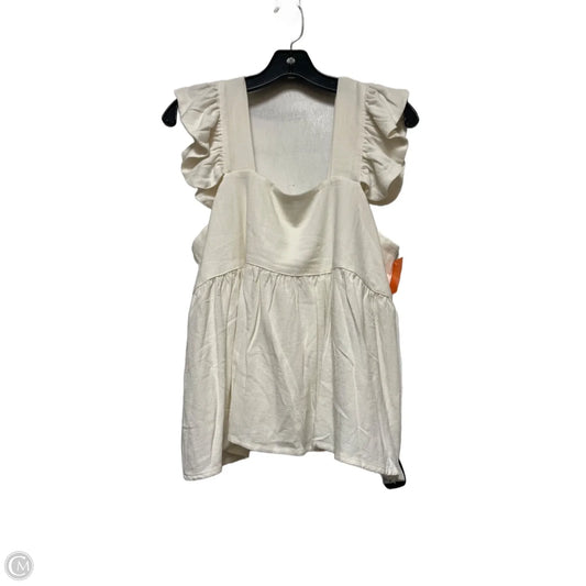 Top Sleeveless By Miou Muse In Cream, Size: L
