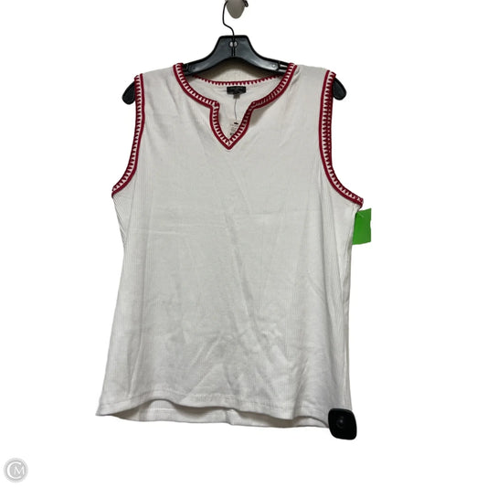 Top Sleeveless By Talbots In Red & White, Size: Xlp