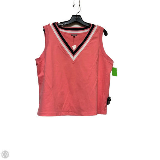 Top Sleeveless By Talbots In Pink & White, Size: Xl
