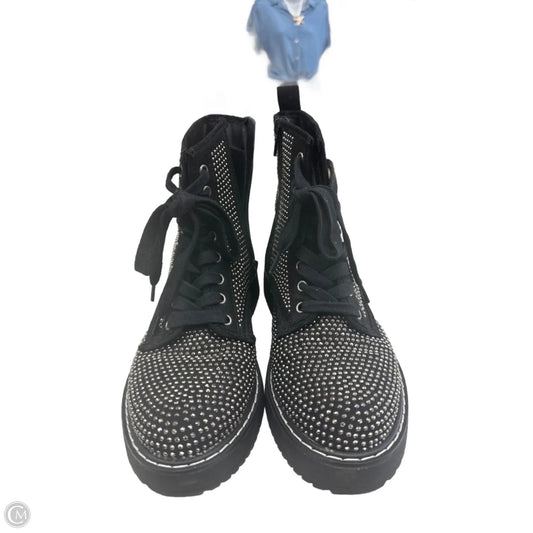 Boots Ankle Flats By Madden Girl In Black & Silver, Size: 7