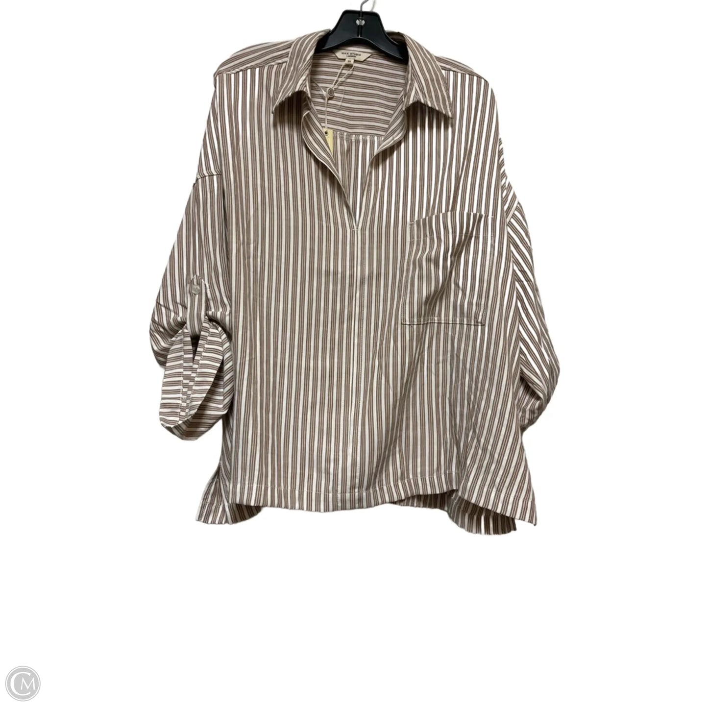 Top Long Sleeve By Max Studio In Striped Pattern, Size: 2x