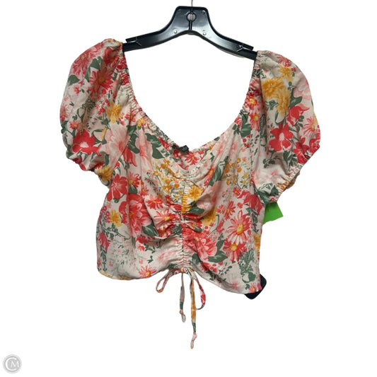 Top Short Sleeve By Lily Rose In Floral Print, Size: L