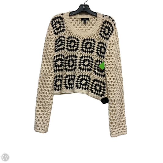 Sweater By Aqua In Black & Cream, Size: M