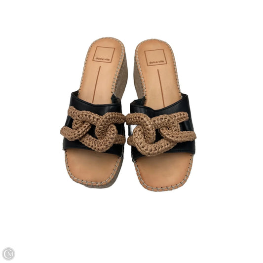 Sandals Heels Wedge By Dolce Vita In Black & Brown, Size: 6
