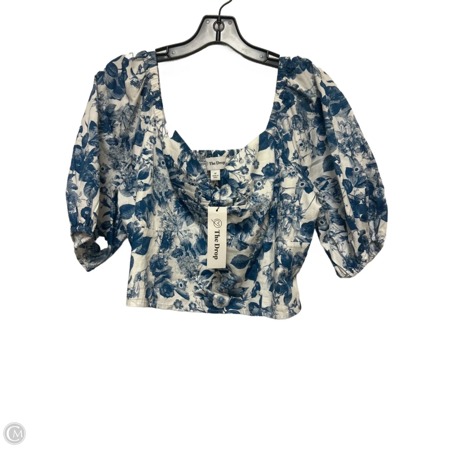 Top Short Sleeve By The Drop In Blue & White, Size: M