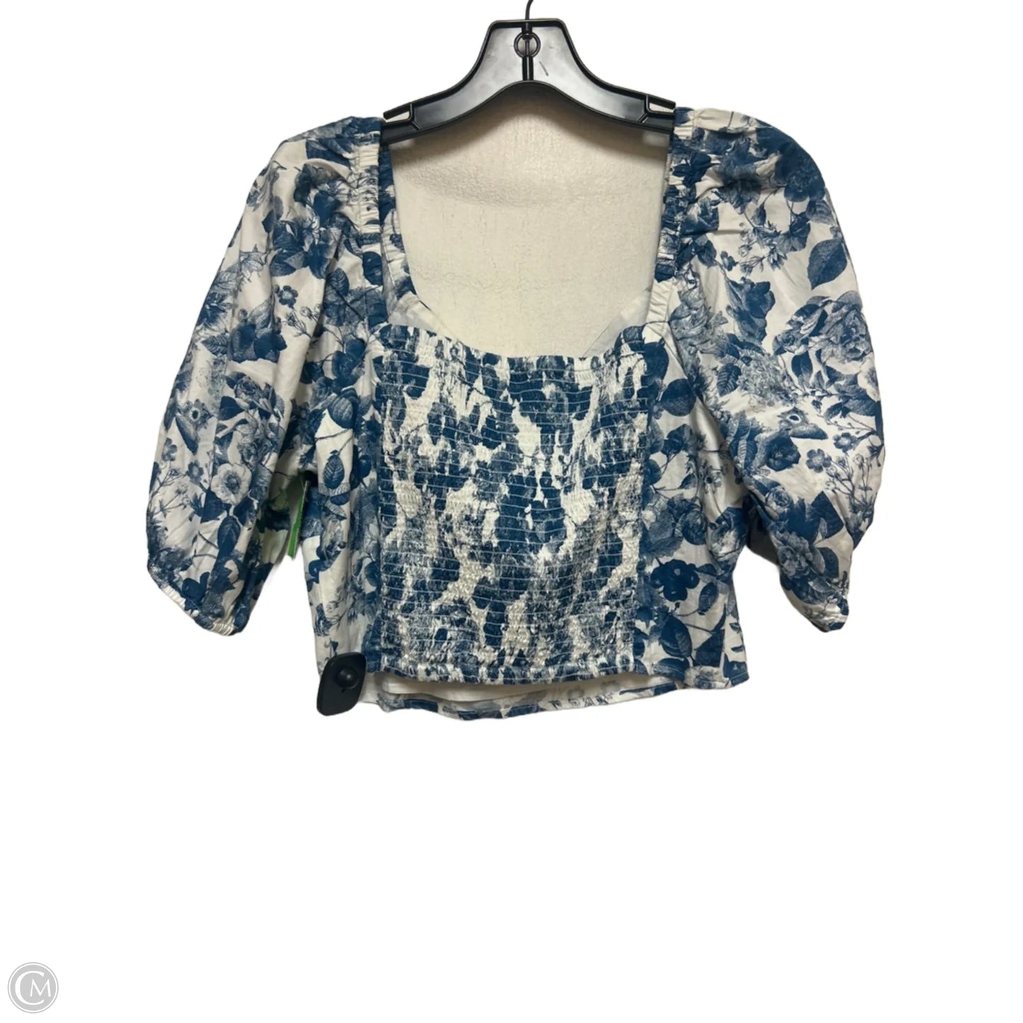 Top Short Sleeve By The Drop In Blue & White, Size: M