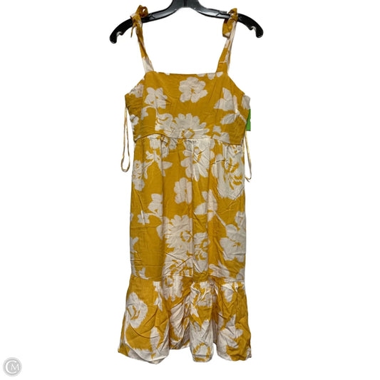 Dress Casual Short By Japna In White & Yellow, Size: S